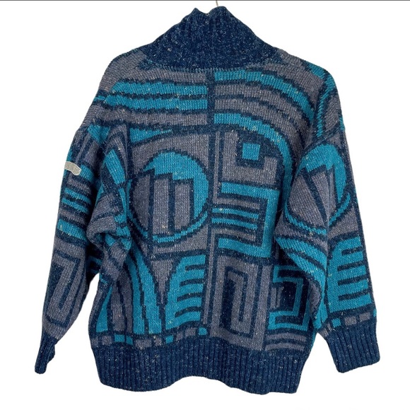 Vintage 90s Adidas Abstract Sweater Made in Australia Sz 46 Medium - Picture 2 of 10